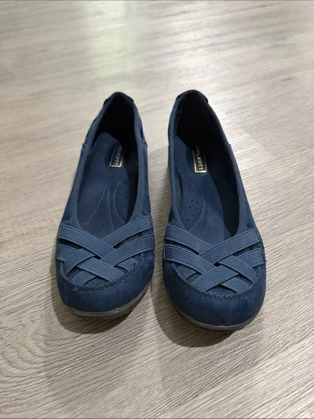 Laura Scott Navy Women's Slip-On Ballet Flats Sz 7 EUC